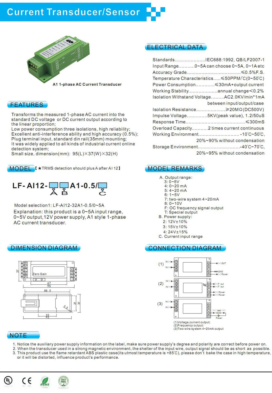 SA1 1-phase AC Current Transducer